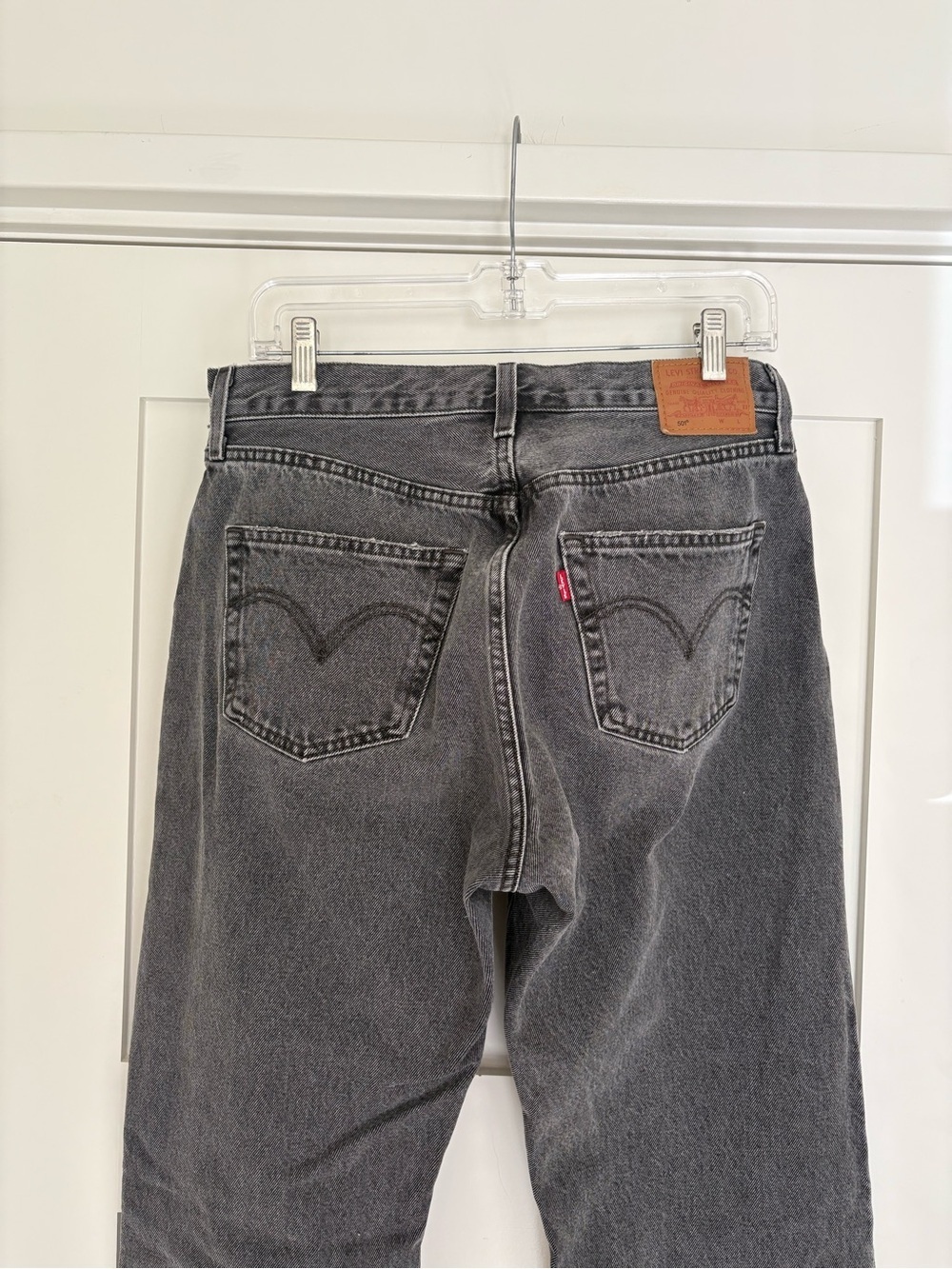 Levi’s 501 Straight Leg Jeans Grey Wash High Rise Button Fly Size 30 - Picture 5 of 10